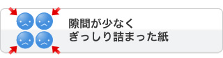 隙間が少なくぎっしり詰まった紙